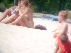 Hawt youthful bombshells take off their bikinis to sunbathe in
