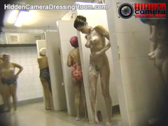 Hot video from a public pool shower with sexy girls