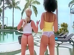 Hot Ebon Sweetheart And Naughty Blond Chick
