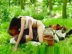 Youthful Chick Mouts Old Lad Outdoors And Craves His Weenie