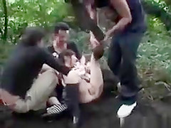 Oriental Schoolgirl Kidnapped For Coarse Sex In Group