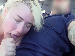 Fake Cop Copulates Blond Whore Outdoors