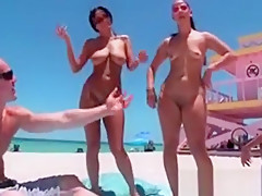 Flash beach dick Women being