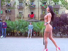 Curvy miniature Euro sweetheart on the streets