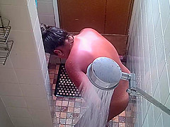 Swarthy legal age teenager shower