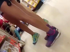 Candid College Legal Age Teenager Ass at the store