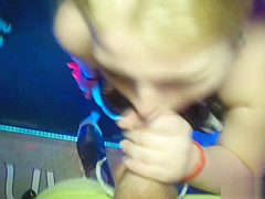 Non-Professional European babes cumsaturate at dance party