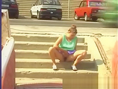peeing on the street