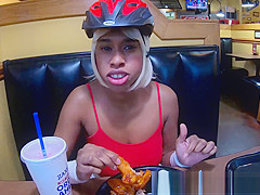 Pornstar Eat Real Food And Talk To Her Most Good Chap Ally About World Of Warcraft In Public Diner , Flash Her Big Natural Bumpers With Puffy Teat And Big Areola , Squeeze Her Milk Shakes Hard And Some Up Petticoat Angles Reality Porn Clip