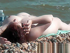Marvelous nudist hotties on beach posing for me