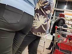 Wet a-hole golden-haired milfs in taut jeans two