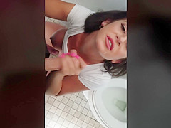 Pervert Receives Caught Spying on Sexy Honey in Public Baths.. Receives Fellatio