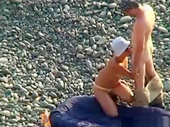 Voyeur on public beach. Oral-Stimulation sex