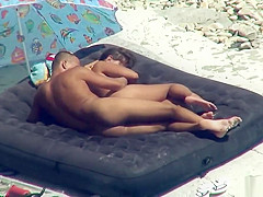 Non-Professional Excited Nudist Pair Playing On The Beach Voyeur Spy