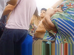 Sarrando de Vestidinho Verde com Upskirt