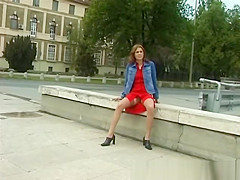 cute gal pissing in public