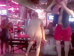 Drunk hotty public bar undress