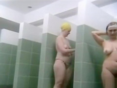 Usual mamas sharing public shower