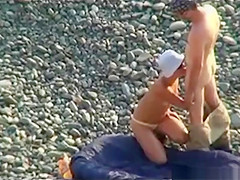 Voyeur On Public Beach. Oral Pleasure Sex