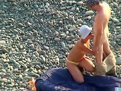 Voyeur On Public Beach. Oral Pleasure Sex